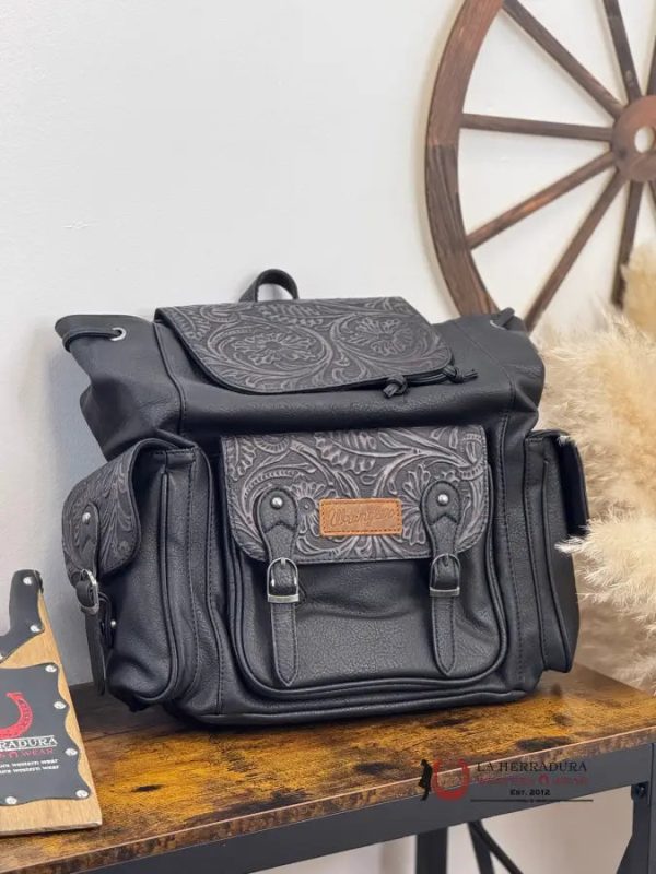 WRANGLER LEATHER BOOKBAG BLACK Online