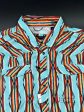 ROCK&ROLL BRIGHT TURQUOISE TEK AZTEC SNAP SHORT SLEEVE SHIRT Discount