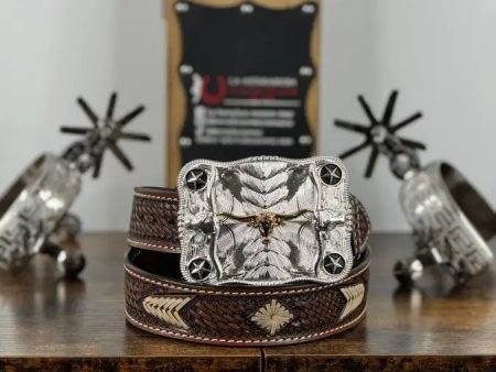 TWISTED X TOOLED THREAD BROWN BELT Hot on Sale