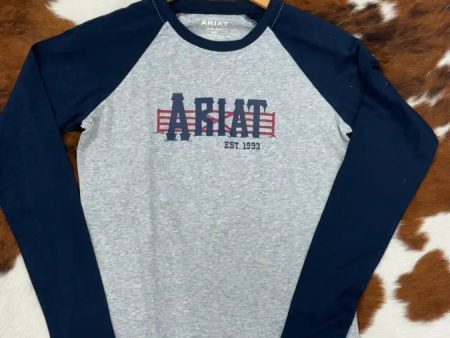 ARIAT WOMEN REAL GRAPHIC HEATHER GREY LONG SLEEVE T-SHIRT Discount