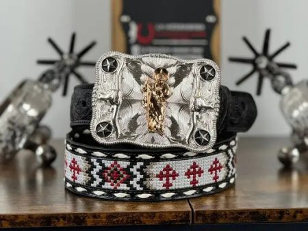 3D RED CROSS AZTEC BLACK BELT Online Sale