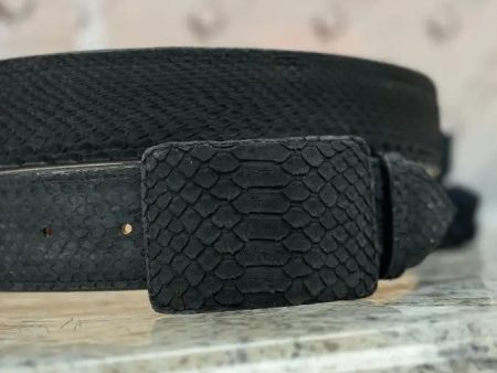 EXOTIC PYTHON BLACK BELT For Cheap