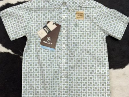 ARIAT BOYS EDUARDO GREEN SHORT SLEEVE SHIRT Sale