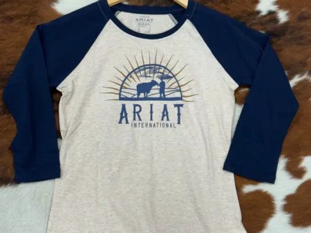 ARIAT WOMEN REAL SUNRISE WHEAT HEATHER LONG SLEEVE T-SHIRT Online Sale