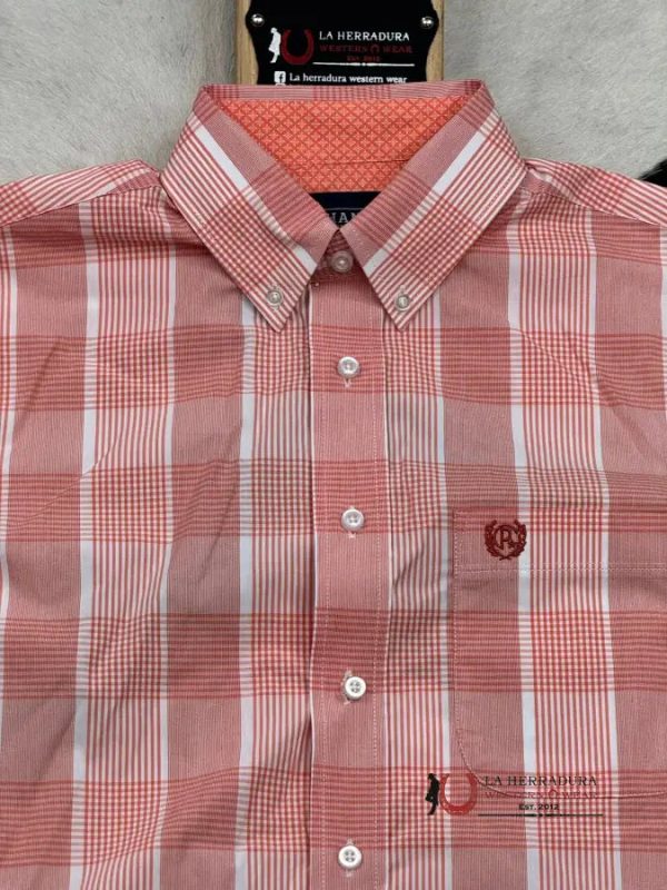 PANHANDLE CORAL PLAID 1PKT BUTTON UP SHORT SLEEVE Sale