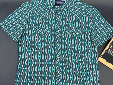 PANHANDLE TURQ AZTEC WOVEN  SHORT SLEEVE SNAP SHIRT4306 Online