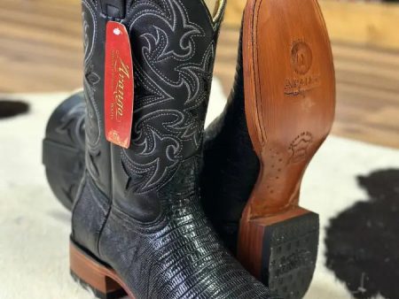 ARANGO BOOTS PRO-RODEO EXOTIC LIZARD BLACK Online Sale