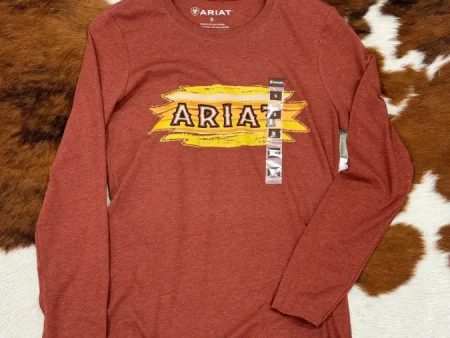 ARIAT WOMEN SERAPE RUST HEATHER LONG SLEEVE T-SHIRT Online now