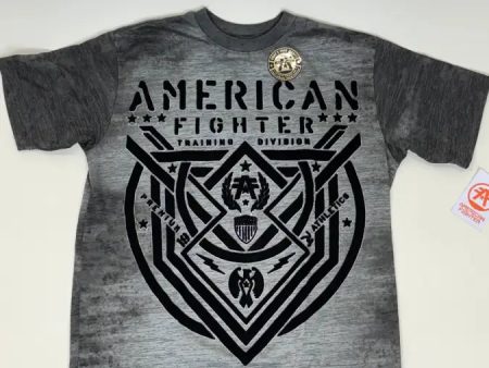 AMERICAN FIGHTER  T-SHIRT LOST SPRINGS GREY BLACK For Cheap