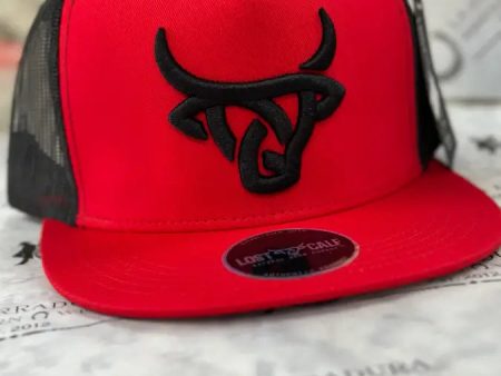 LOST CALF BLACK LOGO RED CAP For Discount