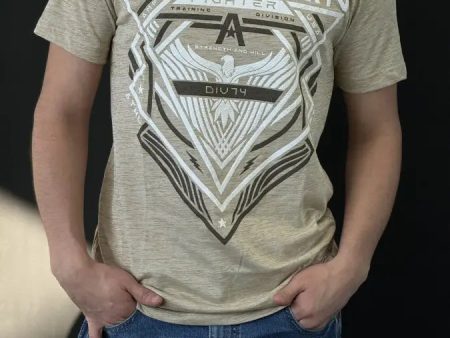 AMERICAN FIGHTER  T-SHIRT BEIGE PREMIUM WHITE  BROWN Online Sale