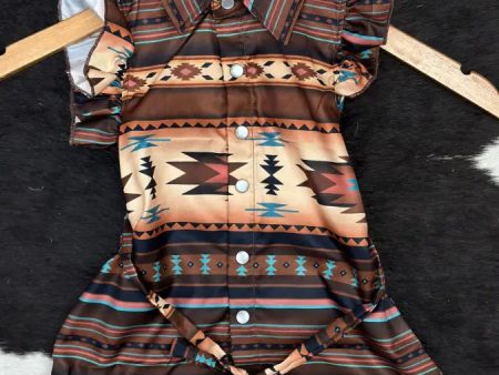 SHEA BABY AZTEC BROWN SNAP DRESS Discount