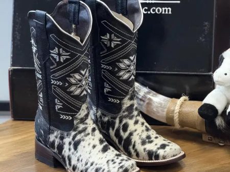 AGAVE BOOTS BLACK & WHITE COWHIDE (EVERY PAIR IS UNIQUE) Hot on Sale