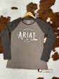 ARIAT WOMENS REAL LOOP HEATHER BANYAN BARK LONG SLEEVE T-SHIRT Fashion