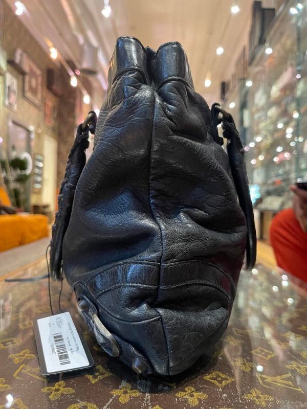 Balenciaga Black Leather City Bag on Sale