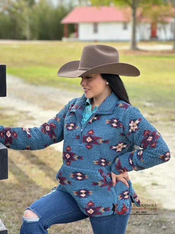 Wrangler Pullover Aztec Blue For ladies For Cheap