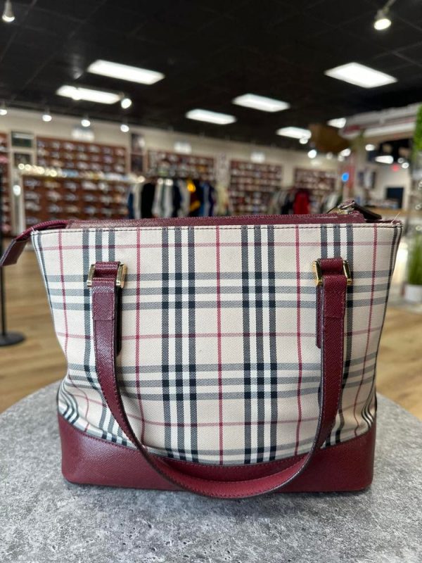 Burberry Nova Check Beige Bordeaux Canvas Supply