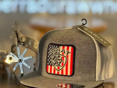 ARIAT GREY RAY FLAG PATCH CAP on Sale