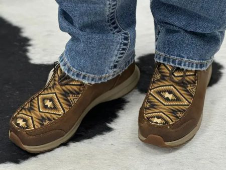 ARIAT MENS SPITFIRE H2O OLD EARTH- BROWN SOUTHWEST PRINT on Sale