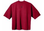 Yeezy Gap Engineered by Balenciaga Logo 3 4 Sleeve T-shirt Red Fashion