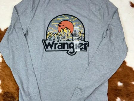 WRANGLER MOUNTAIN SUNSET CHARCOAL GREY LONG SLEEVE on Sale