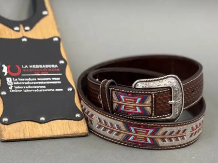 3D BELT COMPANY CINTURÓN BROWN TAN MULTI ARROW STITCH Online Hot Sale