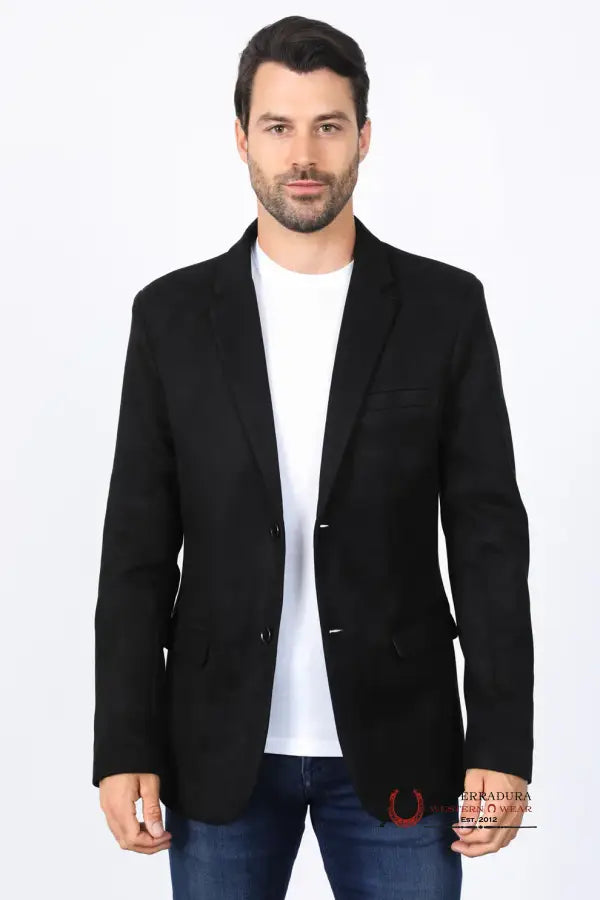 PLATINI BLACK GAMUZA SUEDE BLAZER- BLZ8387 Sale