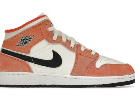 Jordan 1 Mid SE Orange Suede (GS) Online Sale