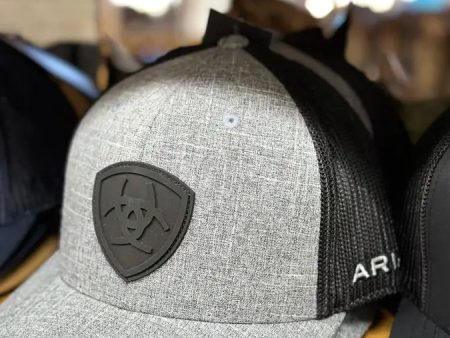 ARIAT CAP BLACK MESH GREY FRONT BLACK MATTE LOGO For Discount