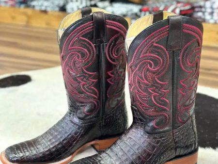 ARANGO BOOTS PRO-RODEO EXOTIC COCO BELLY BLACK CHERRY For Discount