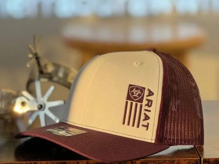 ARIAT PURPLE WHITE SIDE FLAG CAP For Sale