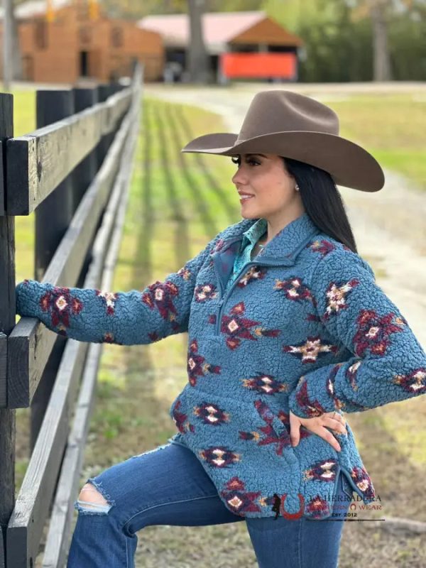 Wrangler Pullover Aztec Blue For ladies For Cheap