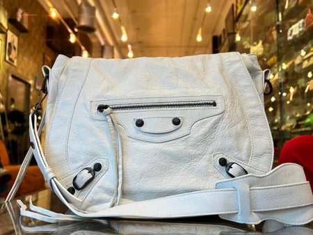 Balenciaga Classic Leather City Messenger White Hot on Sale