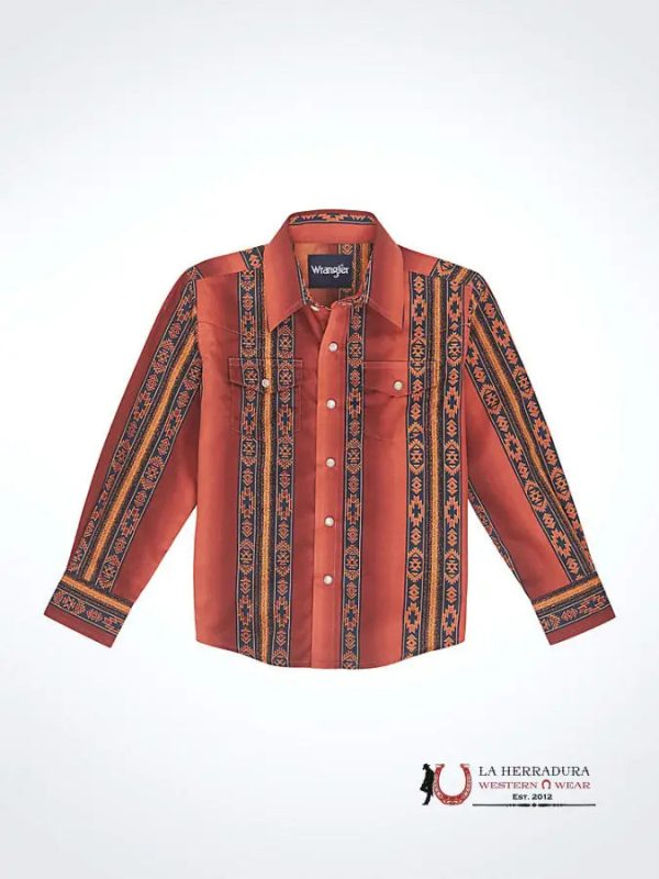 WRANGLER BOY CHECOTAH CLASSIC FIT RUSTY ORANGE For Cheap