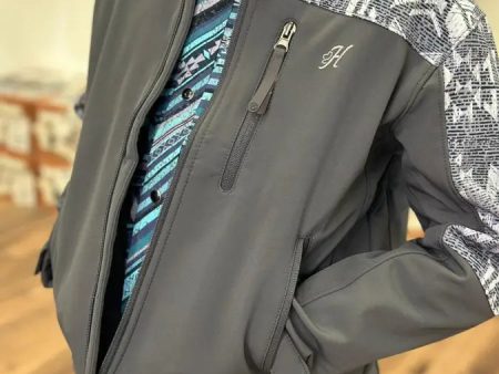 HOOEY SOFT SHELL JACKET YOUTH GREY AZTEC on Sale