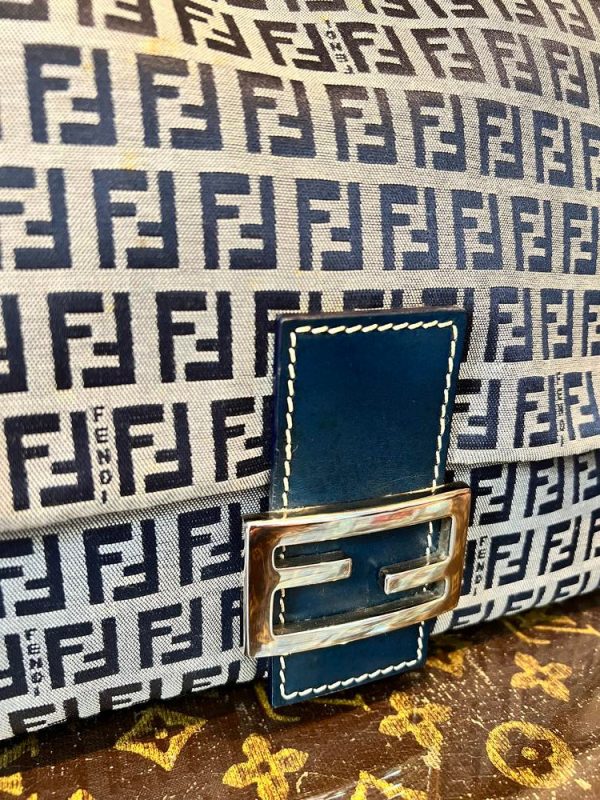 Fendi FF Mamma Baguette Navy For Sale