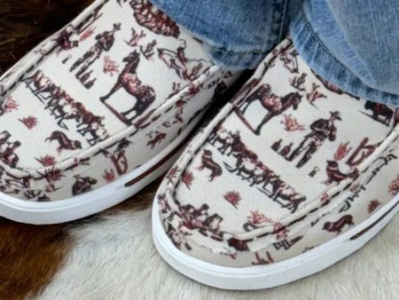 TWISTED X WOMEN SLIP ON KICKS MAROON & IVORY Fashion