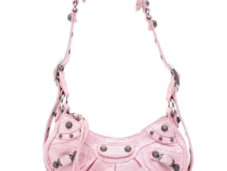 Balenciaga BB Pink Denim Le Cagole Shoulder Bag Online now