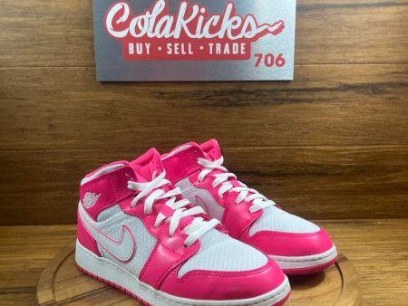 Jordan 1 Mid Hyper Pink White (GS) Online