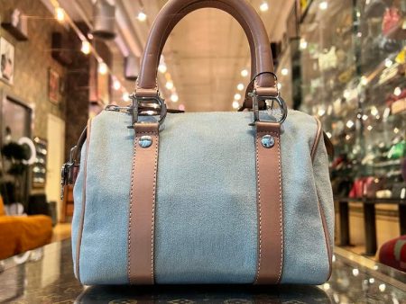 Dior Denim Leather D-Ring Mini Boston Handbag Sale