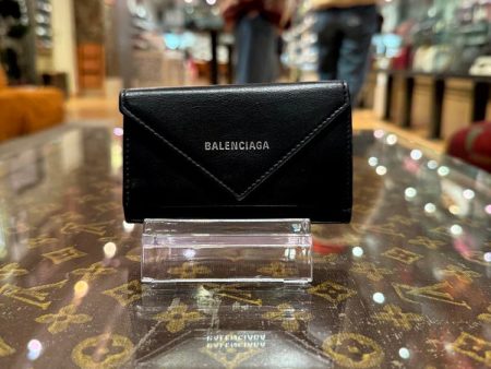 Balenciaga Black Leather Key Wallet Hot on Sale