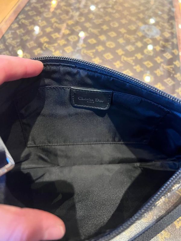 Dior Canvas Trotter Pochette Navy Hot on Sale