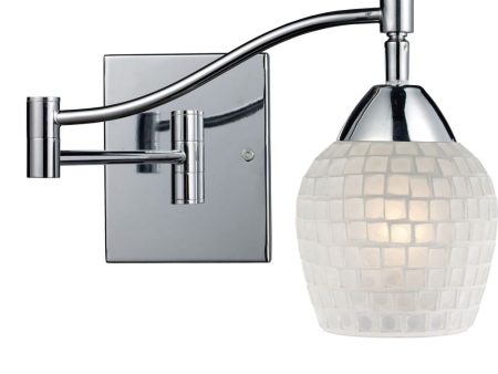 Celina 1 Light Led Swingarm Sconce In Polished Chrome and White on Sale