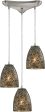 Fissure 3 Light Pendant In Satin Nickel and Smoke Glass Hot on Sale