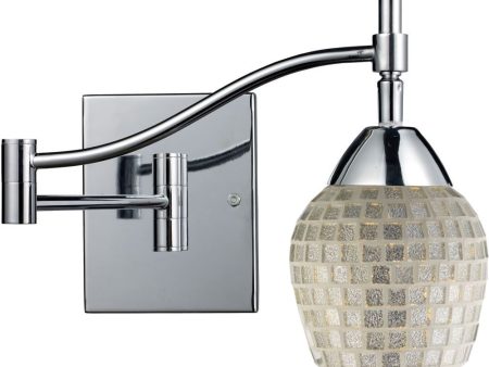 Celina 1 Light Swingarm Sconce In Polished Chrome and Silver Glass For Cheap