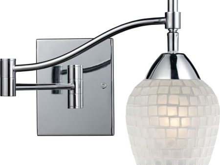 Celina 1 Light Swingarm Sconce In Polished Chrome and White Discount