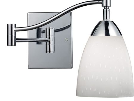 Celina 1 Light Led Swingarm Sconce In Polished Chrome and Simple White Online now