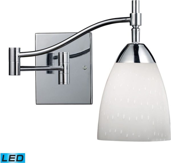 Celina 1 Light Led Swingarm Sconce In Polished Chrome and Simple White Online now