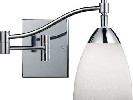 Celina 1 Light Swingarm Sconce In Polished Chrome and Simple White Sale