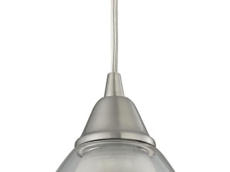 Layers 1 Light Pendant In Satin Nickel and Clear Glass on Sale